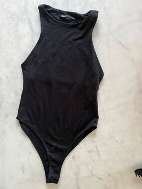 Zara Black High-Neck Sleeveless Kids Bodysuit